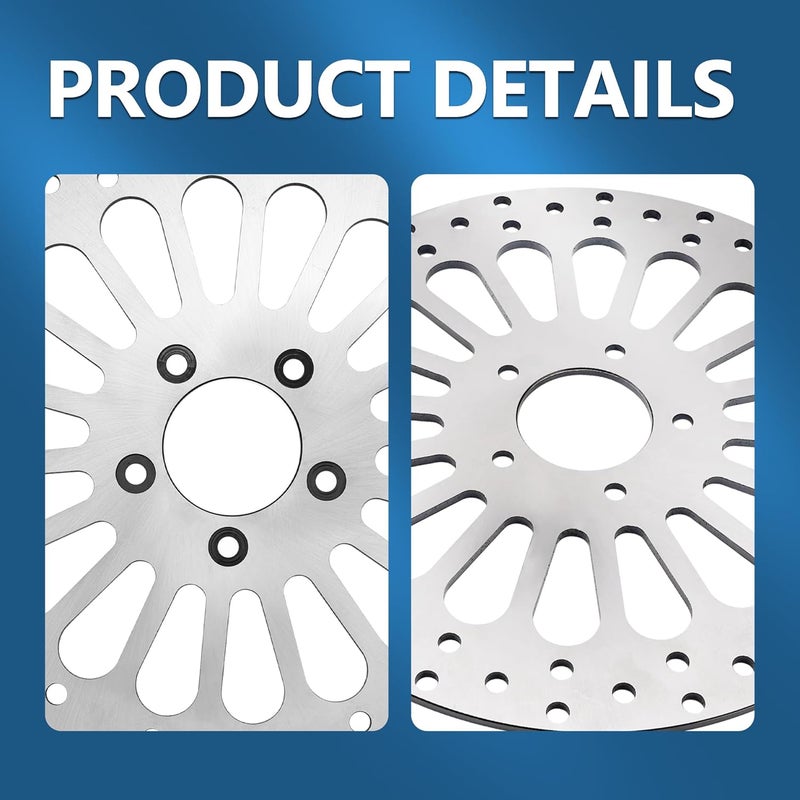 OTINUBEE 11.8'' Brake Rotor Front Disc Compatible with Harley Davidson Road Glide, Touring Road King, Street Glide, Ultra Limited, Trike Freewheeler Street Glide Update 420 Stainless Steel Brake Disc - Image 5